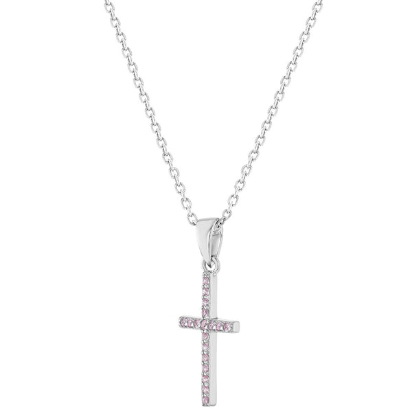 in Season Jewelry Classic Clear CZ Cross Kids / Children's / Girls Jewelry Set - Sterling Silver, Girl's, Size: Small