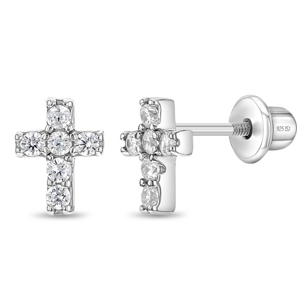 The Perfect Cross 7mm Baby / Toddler / Kids Earrings Screw Back - Sterling  Silver