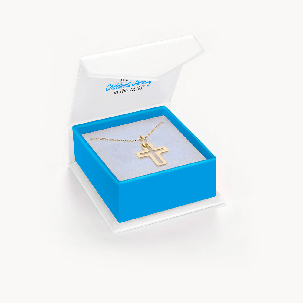 14k Gold Bold Cross Kids / Boy's / Boys Pendant/Necklace