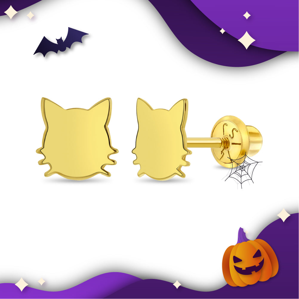 14k Gold Frightful Kitty Earrings