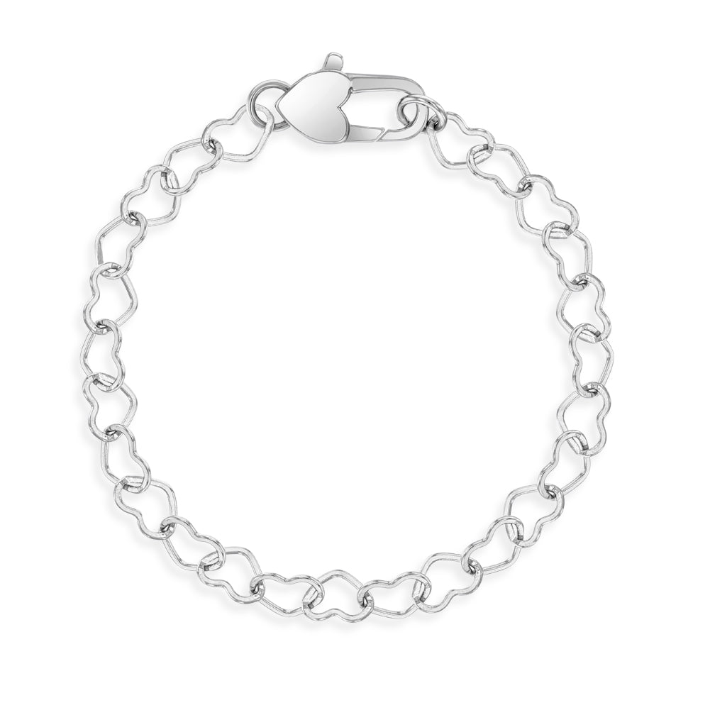 Heart Initial Bracelet for Women Hypoallergenic Letter H Bracelet 925  Sterling Silver Link Chain 
