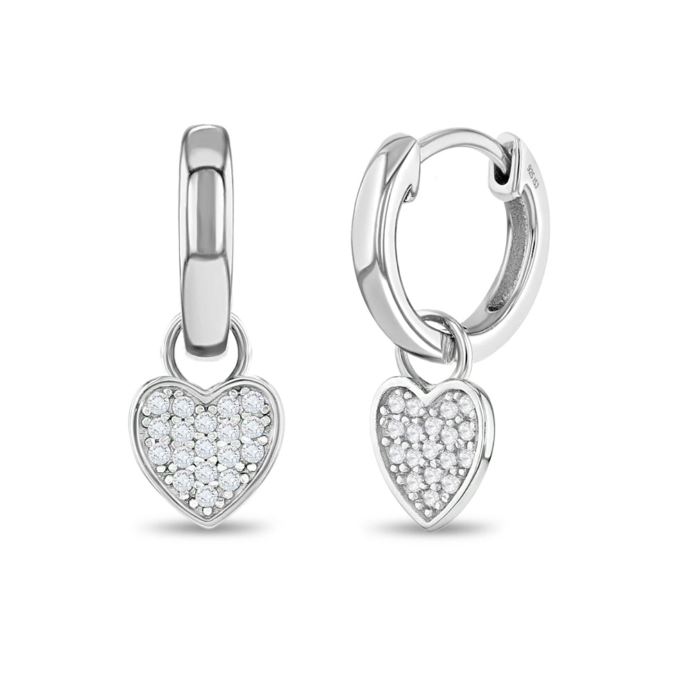 Girls' My First Dangle Hearts Screw Back Sterling Silver Earrings - in Season Jewelry
