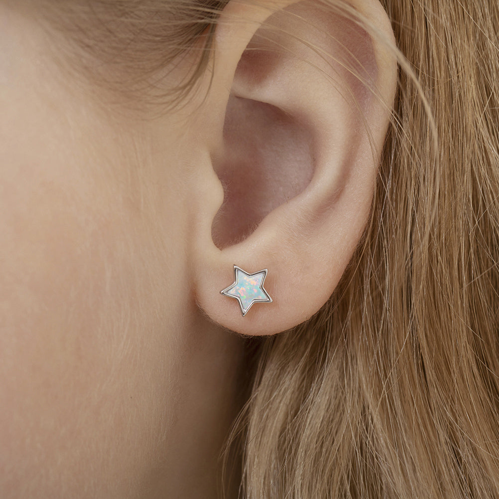 Sparkle Star Stud Earrings Gold