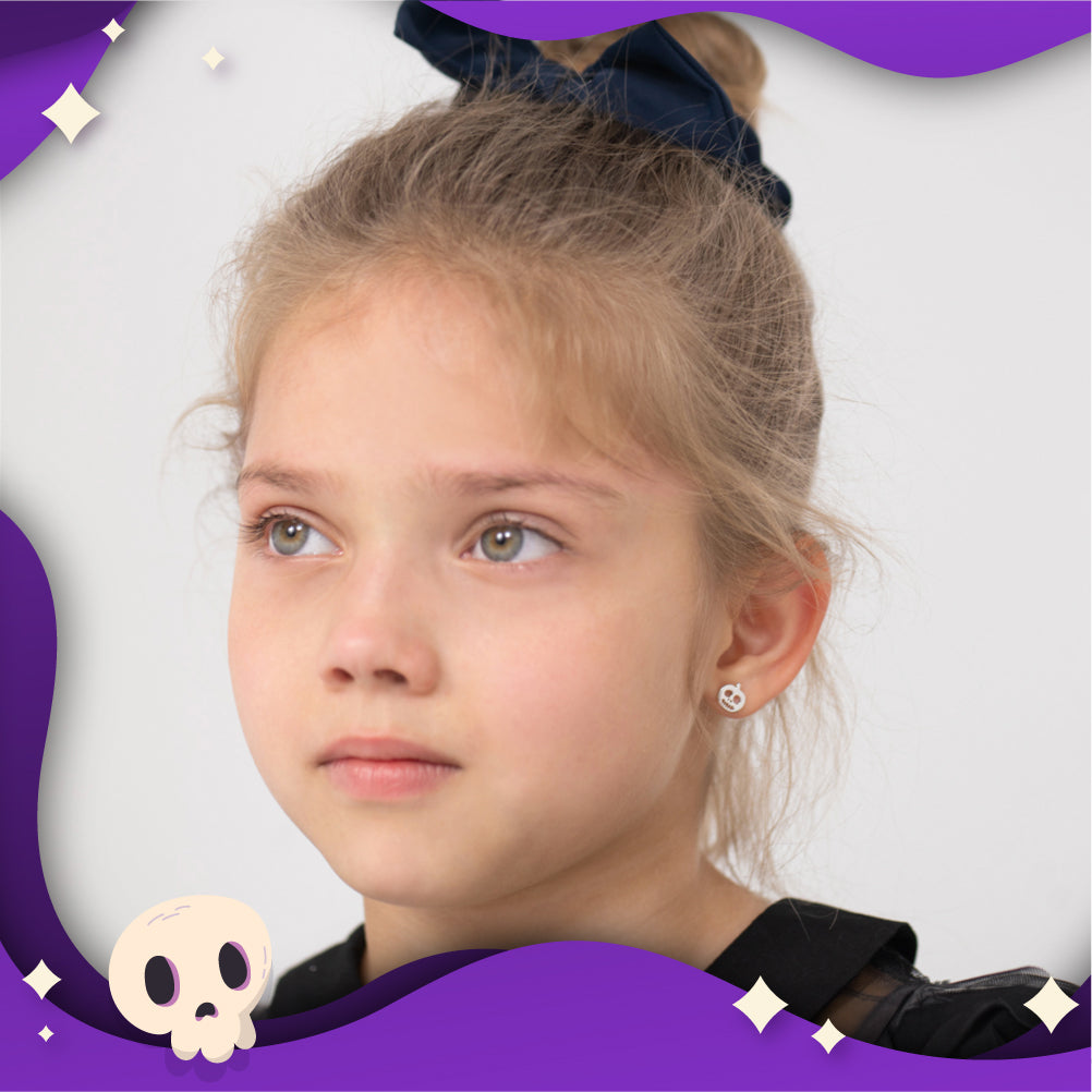 Spooky Pals Kids / Children's / Girls Earrings Screw Back - Sterling Silver