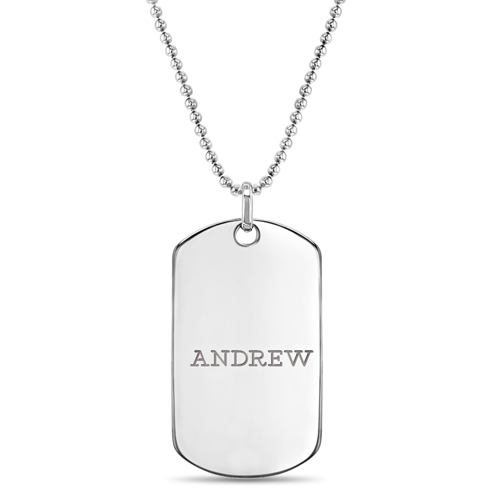 Boy's Dog Tag Sterling Silver Necklace