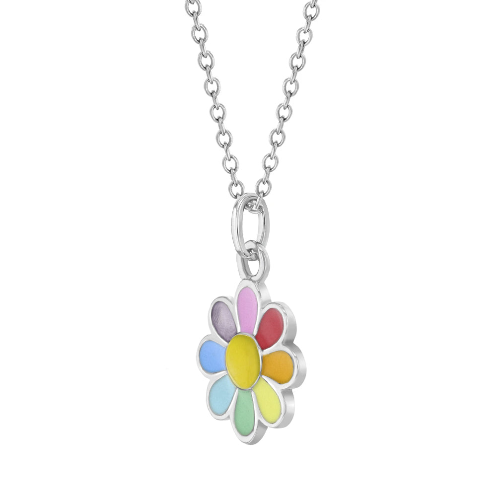 Children And Teens Sterling Silver Diamond Or Pink C.Z. Daisy