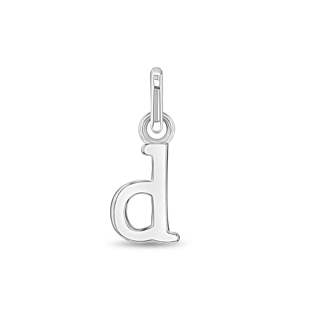 Letter D Alphabet Charm, Sterling silver