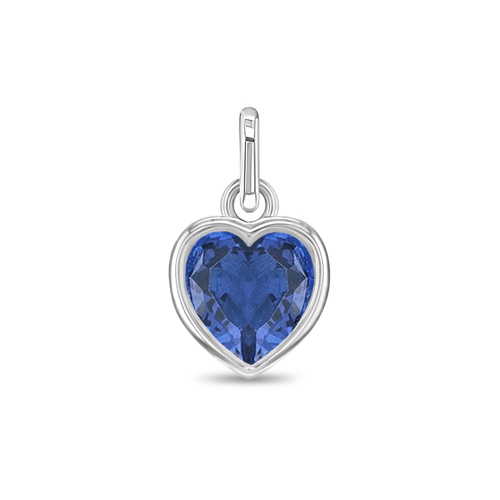 September Birthstone Sapphire Charm in 14K Gold Over Sterling Silver