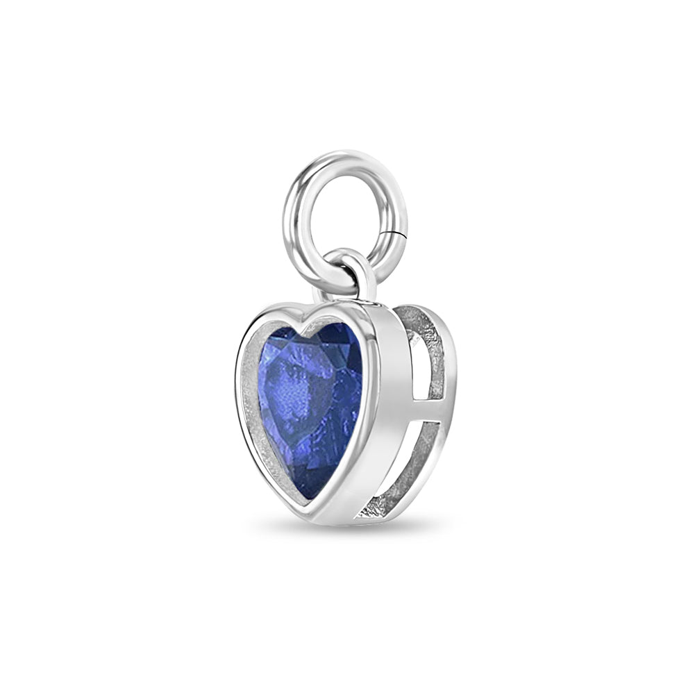 September Birthstone Sapphire Charm in 14K Gold Over Sterling Silver