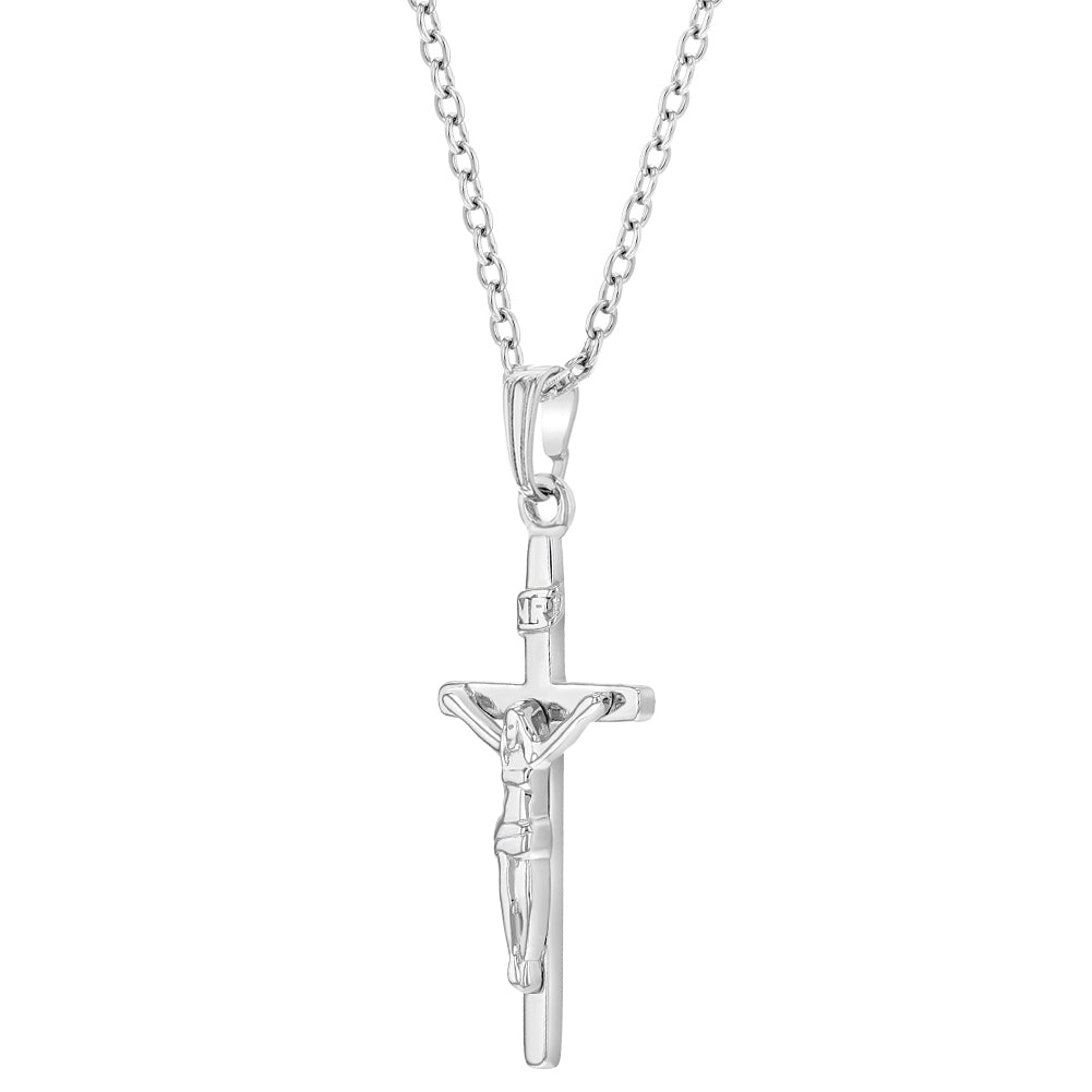Traditional Russian Orthodox Sterling Silver Crucifix Pendant