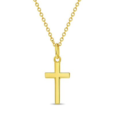 Flat Cross Kids / Boy's / Boys Pendant/Necklace - Sterling Silver