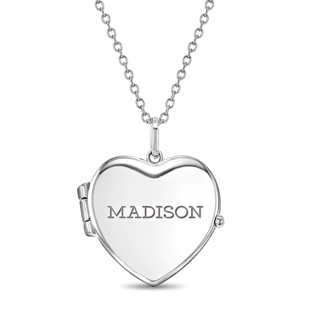 Sterling Silver Puffy Heart Locket Necklace | LUNESSA