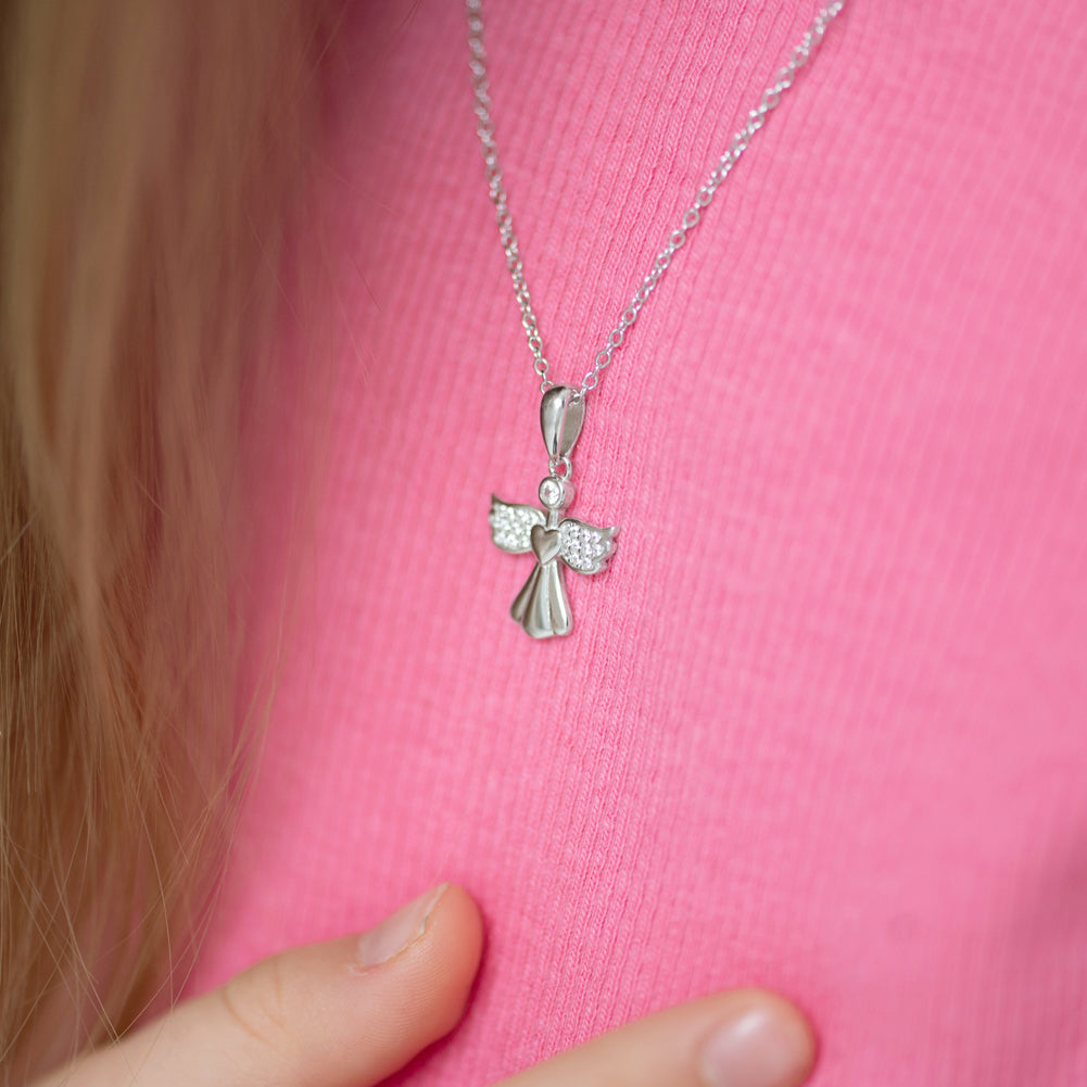 My Little Angel Kids / Children's / Girls Pendant/Necklace With Charms - Sterling Silver