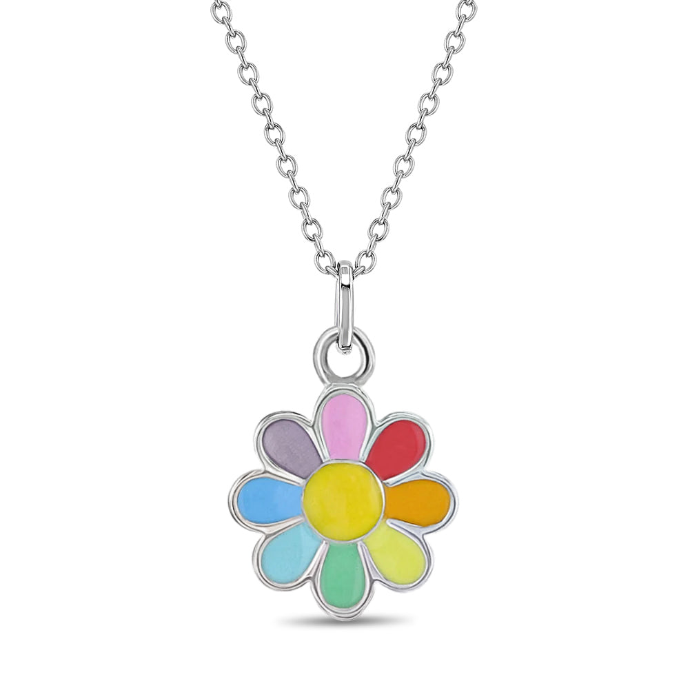 Solid Gold Or 925 Silver Upside Down Rose Flower Pendant Necklace