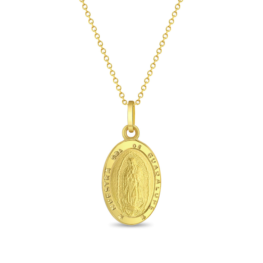 Our Lady of Guadalupe Toddler/Kids Necklace Religious - Gold Plated Sterling Silver