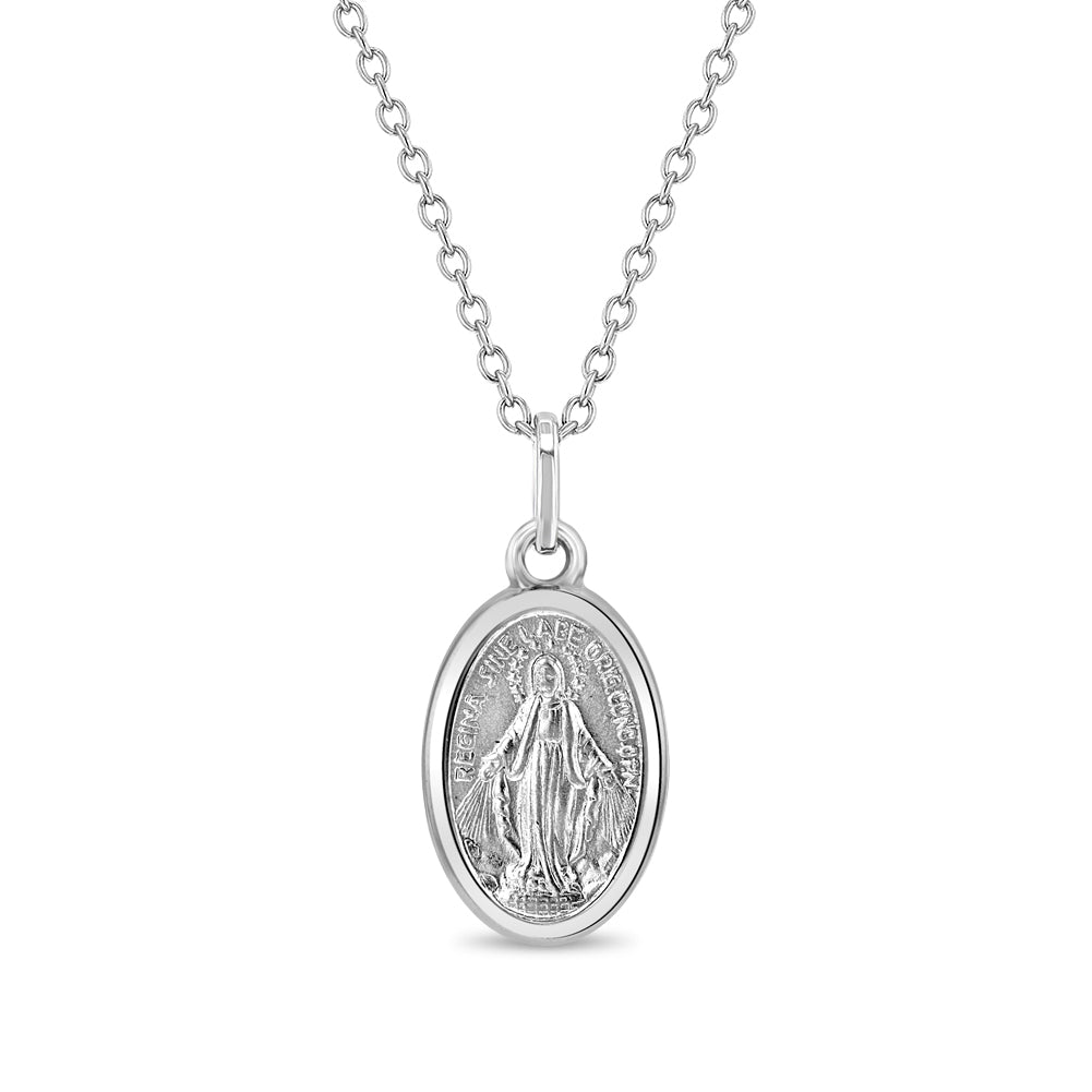 Miraculous Virgin Mary Toddler/Kids Necklace Religious - Sterling Silver