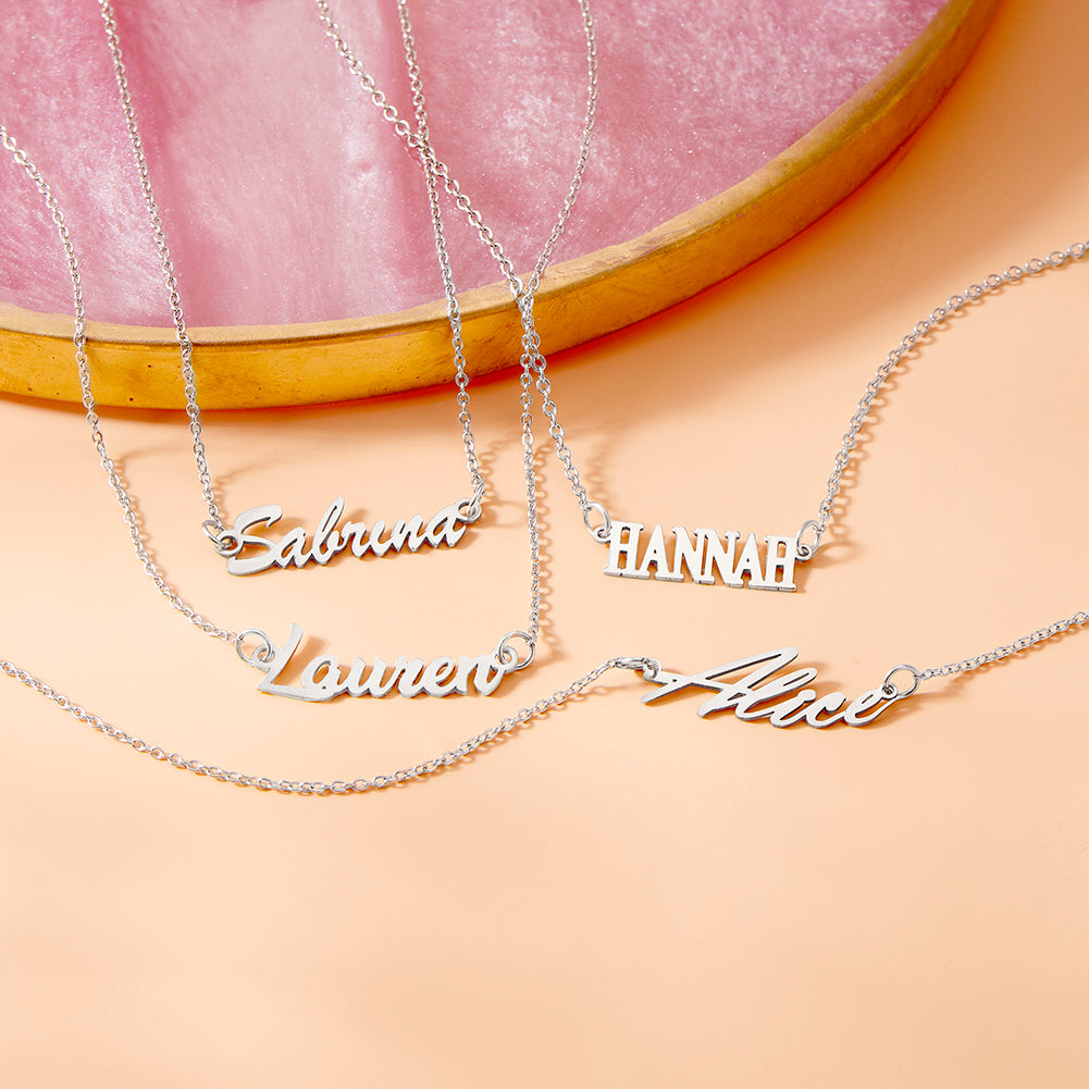 Bliss Custom Name Kids / Children's Necklace - Sterling Silver