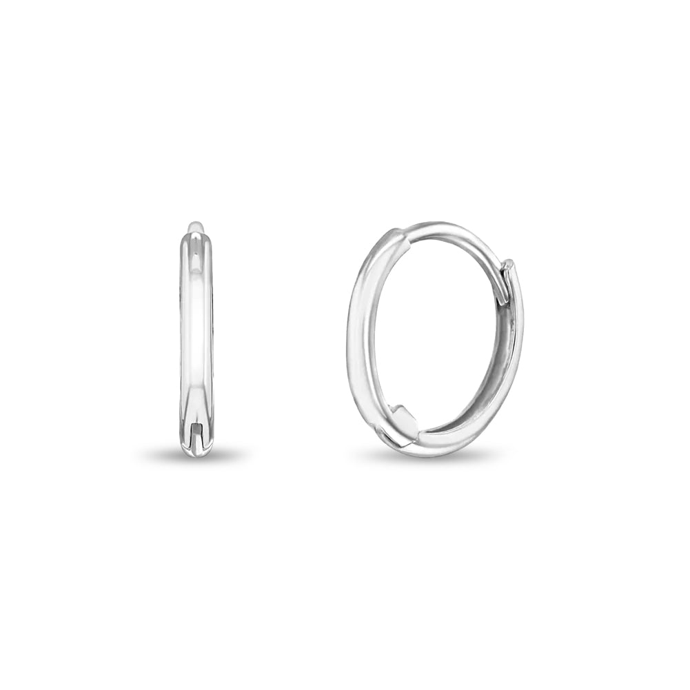 14k White Gold Mini Hoop 7mm Women's Earrings