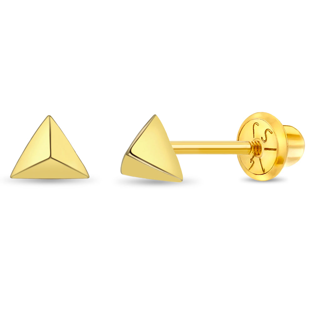 14k Gold Tiny Triangle Women's Earrings