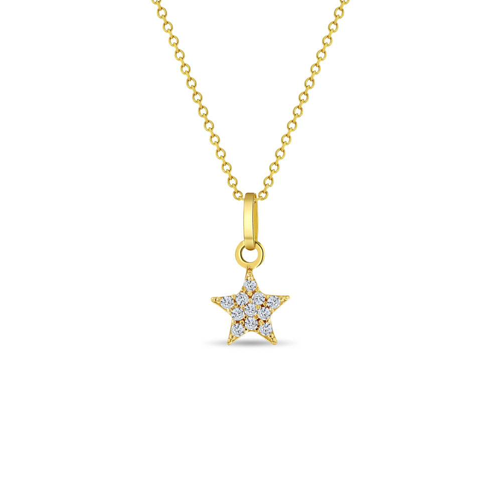 14k Gold Pave Star Women's Pendant/Necklace