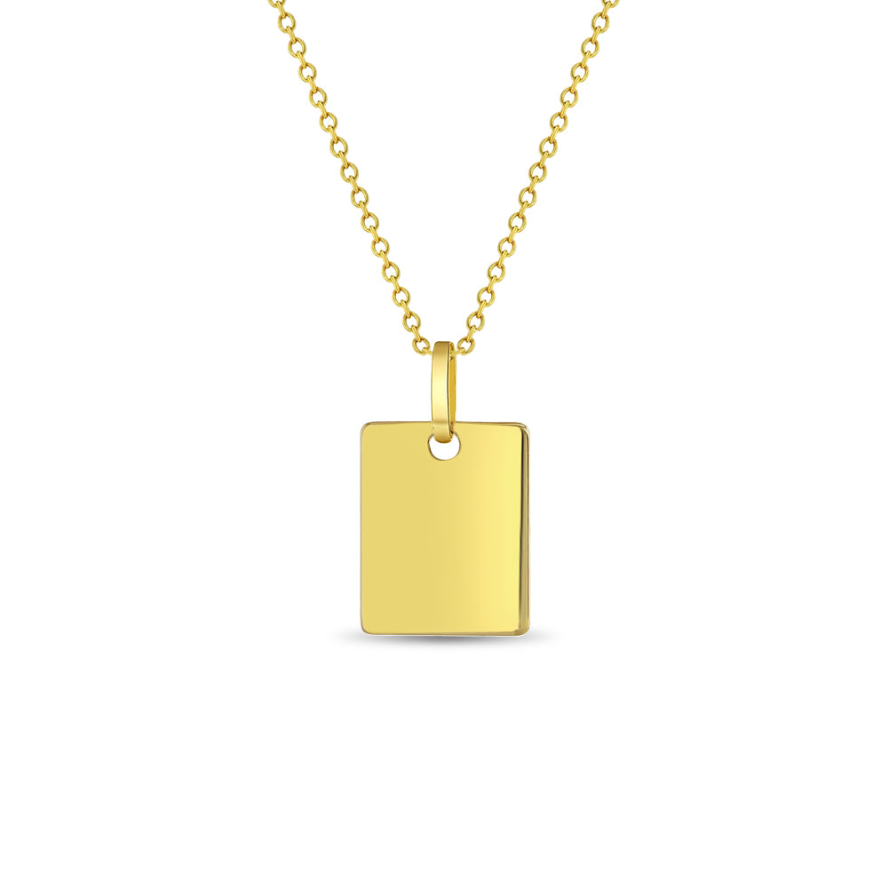 14k Gold Square Tag Women's Pendant/Necklace