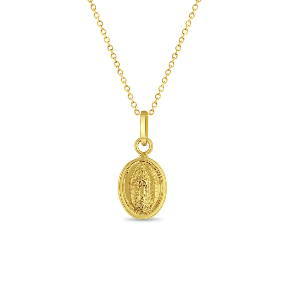 14k Gold Our Lady of Guadalupe Kids / Children's / Girls Pendant/Necklace